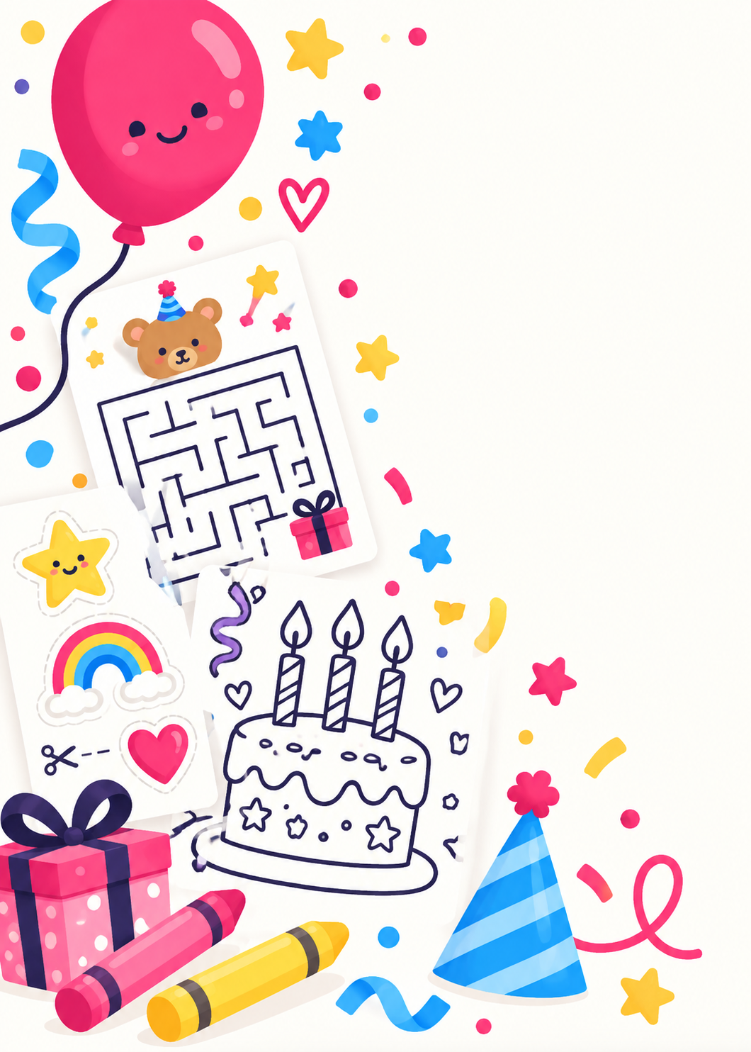 Birthday maze activity pack printable