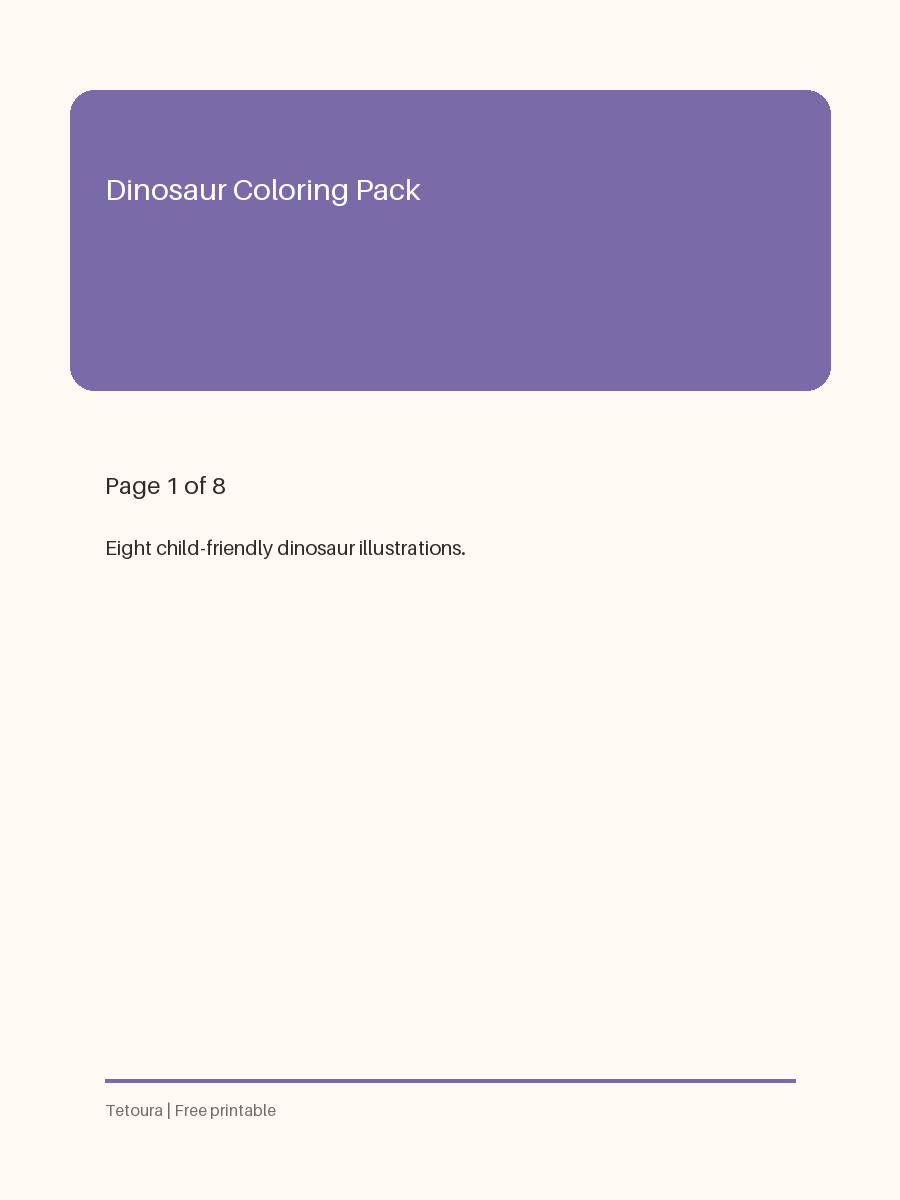 Preview of Dinosaur Coloring Pack