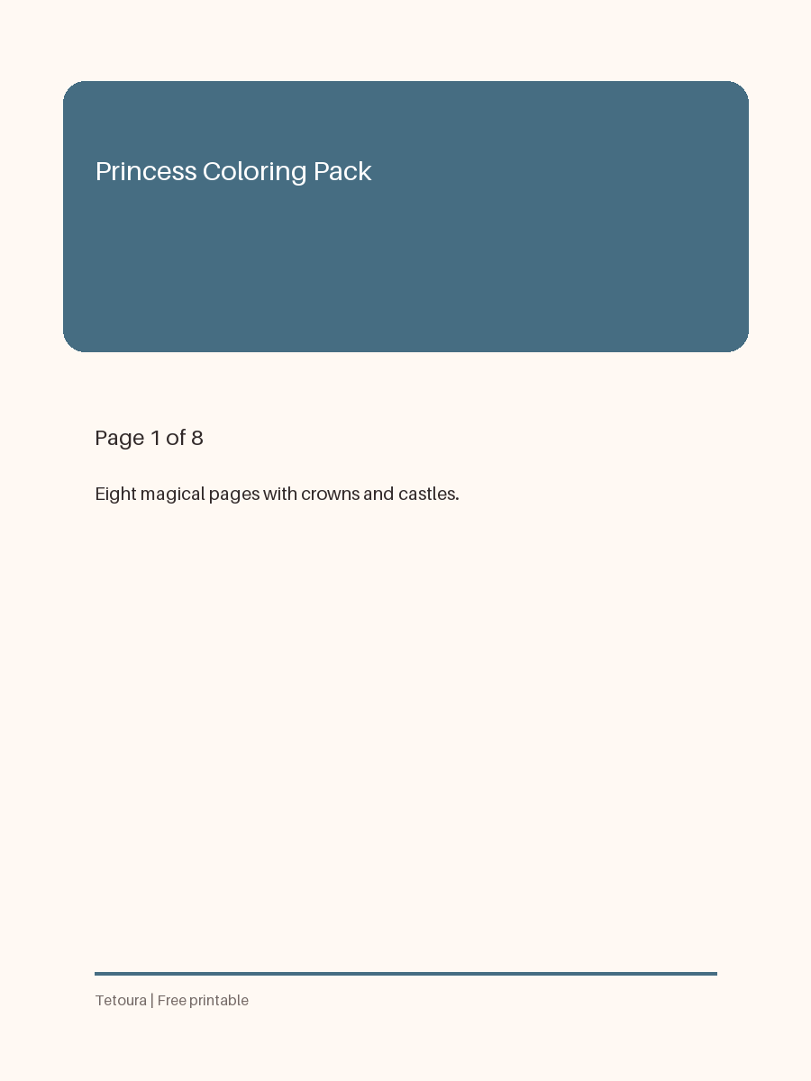 Preview of Princess Coloring Pack
