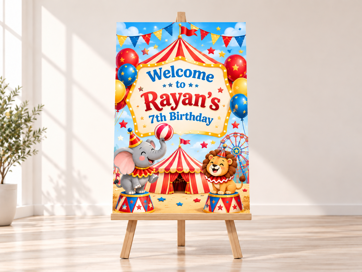 Circus Welcome Sign displayed at a carnival celebration